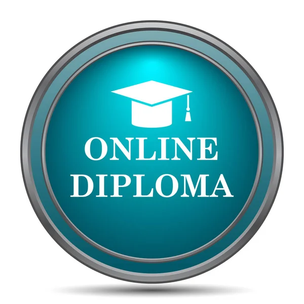 Ícone de diploma online — Fotografia de Stock