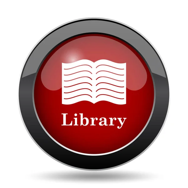Ikona Biblioteki Przycisk Internet Białym Tle — Zdjęcie stockowe