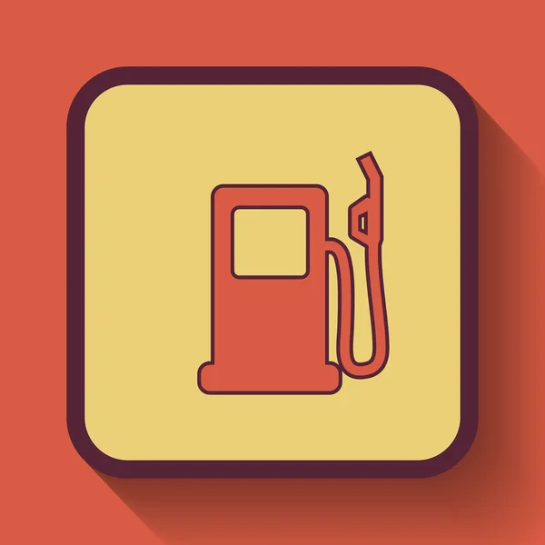 Gas Pomp Pictogram Gekleurde Website Knop Oranje Achtergrond — Stockfoto