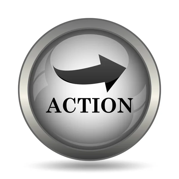Action Icon Black Website Button White Background — Stock Photo, Image