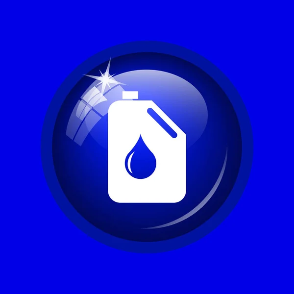 Icono Lata Aceite Botón Internet Sobre Fondo Azul — Foto de Stock
