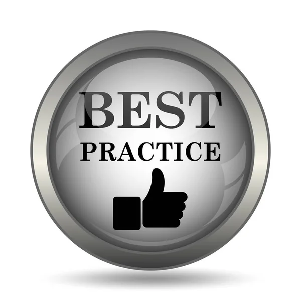 Best Practice Symbol Schwarzer Website Knopf Auf Weißem Hintergrund — Stockfoto
