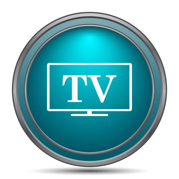 テレビ アイコン 白い背景の上のインター ネット ボタン — ストック写真