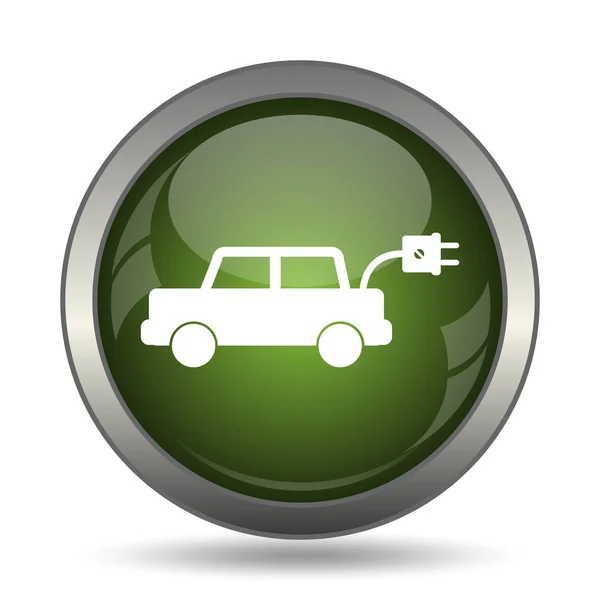 Electric Car Icon Internet Button White Background — Stock Photo, Image