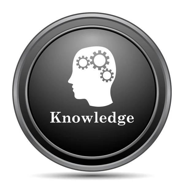 Knowledge icon, black website button on white background