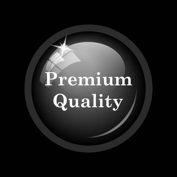Icono Calidad Premium Botón Internet Sobre Fondo Negro — Foto de Stock