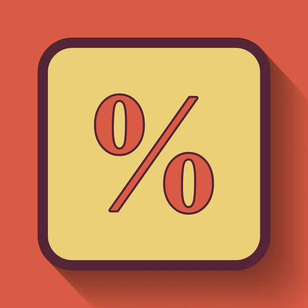 Percentage Pictogram Gekleurde Website Knop Oranje Achtergrond — Stockfoto