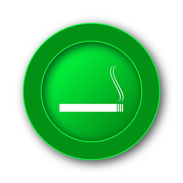 タバコ アイコン 白い背景の上のインター ネット ボタン — ストック写真
