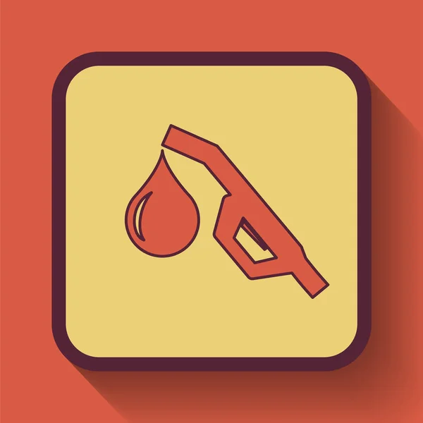 Gasoline Pump Nozzle Icon Colored Website Button Orange Background — Stock Photo, Image