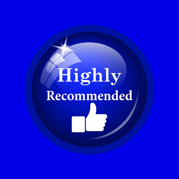 Highly Recommended Icon Internet Button Blue Background — Stock Photo, Image