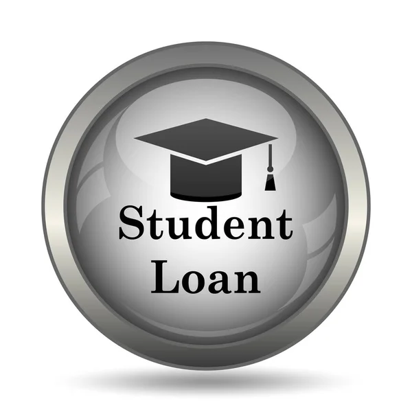 学生贷款图标 黑色网站按钮白色背景 — 图库照片
