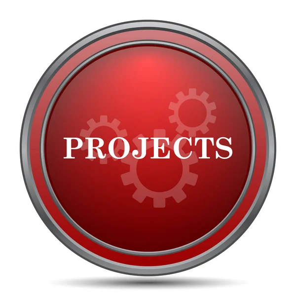 Projects Icon Internet Button White Background — Stock Photo, Image