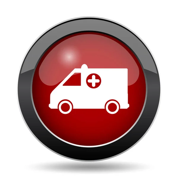 Ambulance Pictogram Internet Knop Witte Achtergrond — Stockfoto