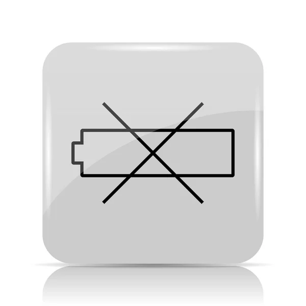 Άδειο Εικονίδιο Μπαταρίας Κουμπί Internet Άσπρο Φόντο — Φωτογραφία Αρχείου