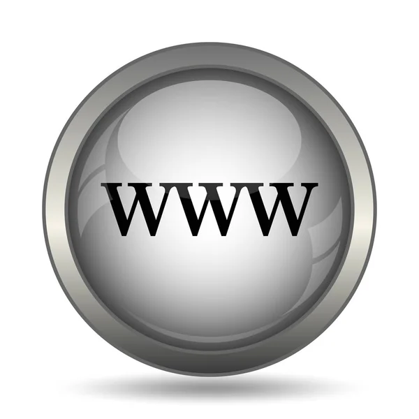 Значок Www Черный Сайт Кнопку Белом Фоне — стоковое фото