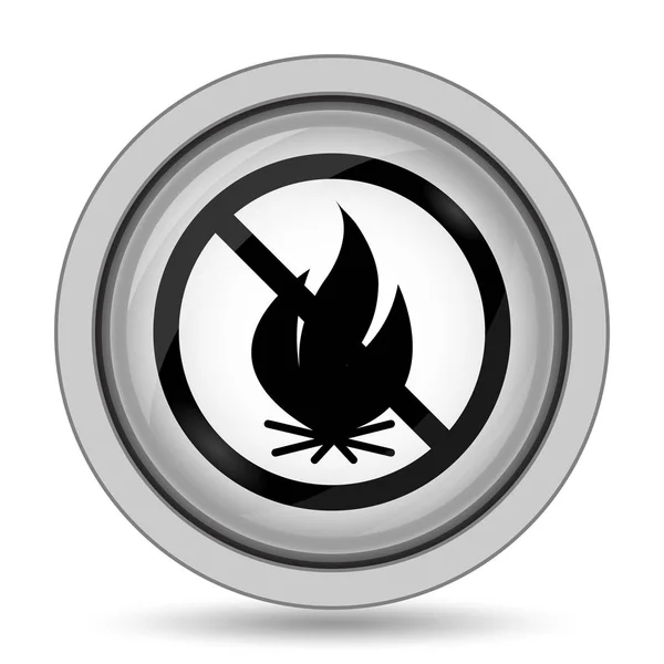 火禁止アイコン 白い背景の上のインター ネット ボタン — ストック写真