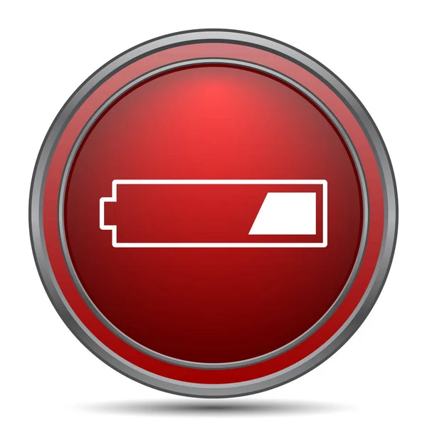 Third Charged Battery Icon Internet Button White Background — Stock Photo, Image