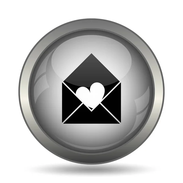 Liebessymbol Senden Schwarzer Website Knopf Auf Weißem Hintergrund — Stockfoto