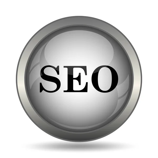 Ícone Seo Botão Site Preto Fundo Branco — Fotografia de Stock