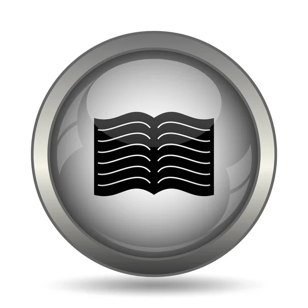 Иконка Книги Черный Сайт Кнопку Белом Фоне — стоковое фото