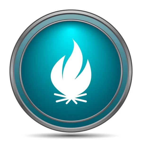 Fire Icon Internet Button White Background — Stock Photo, Image