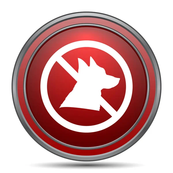 Икона Запрещенных Собак Кнопка Интернет Белом Фоне — стоковое фото