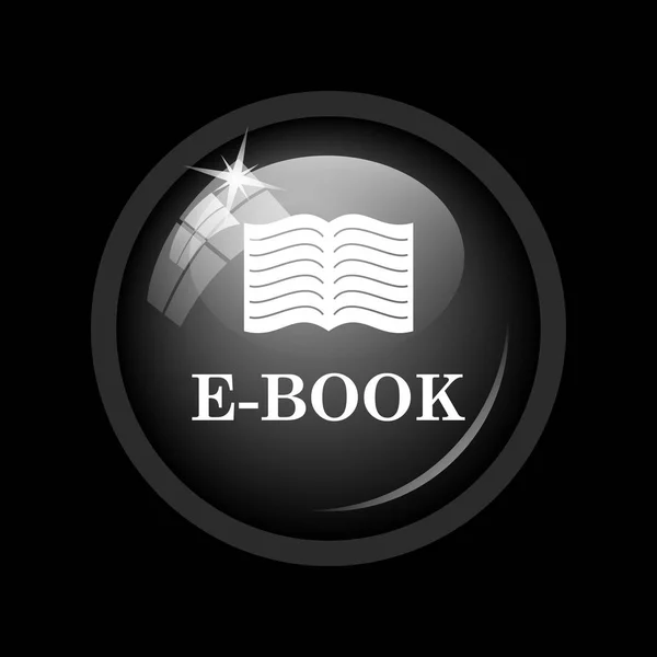 Ícone Book Botão Internet Fundo Preto — Fotografia de Stock