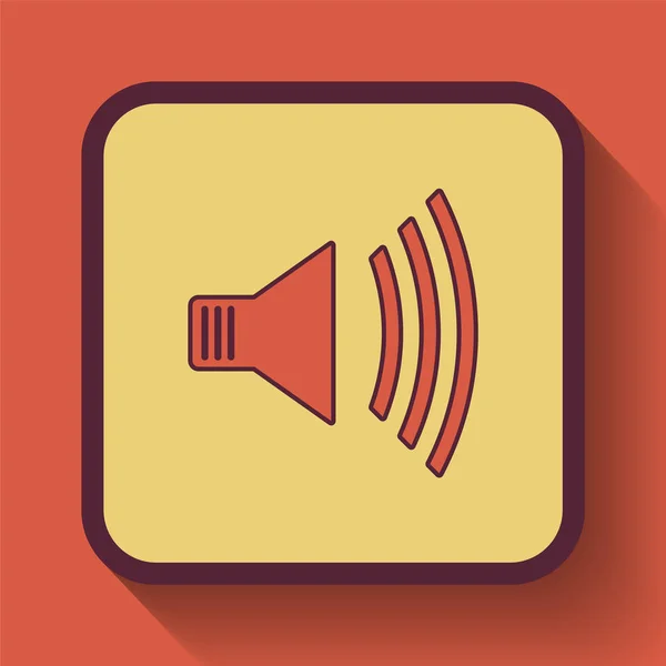 Speaker icon, colored website button on orange background