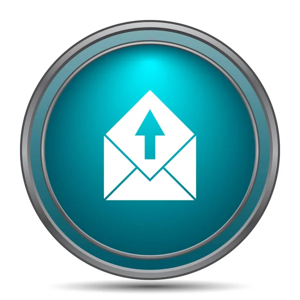 Wyślij Mail Ikona Przycisk Internet Białym Tle — Zdjęcie stockowe
