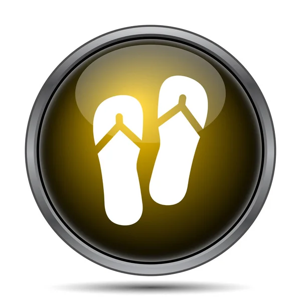 Slippers Pictogram Internet Knop Witte Achtergrond — Stockfoto