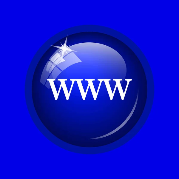 Www 蓝色背景上的互联网按钮 — 图库照片