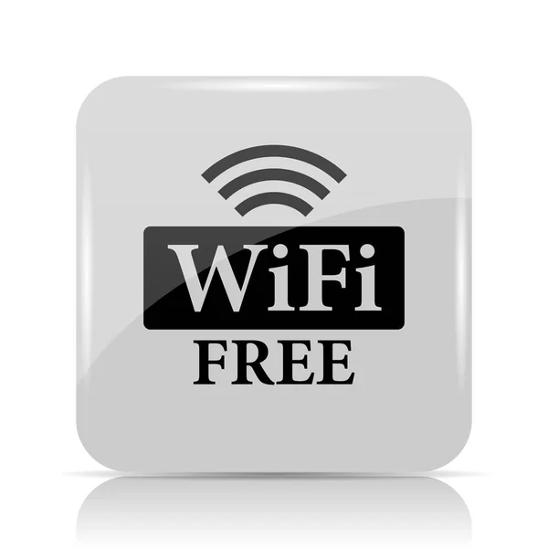 Wifi 免费图标 白色背景上的互联网按钮 — 图库照片