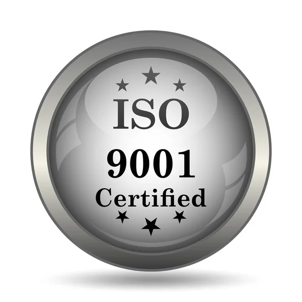 Tlačítko Webové Stránky Iso9001 Ikonu Černé Bílém Pozadí — Stock fotografie