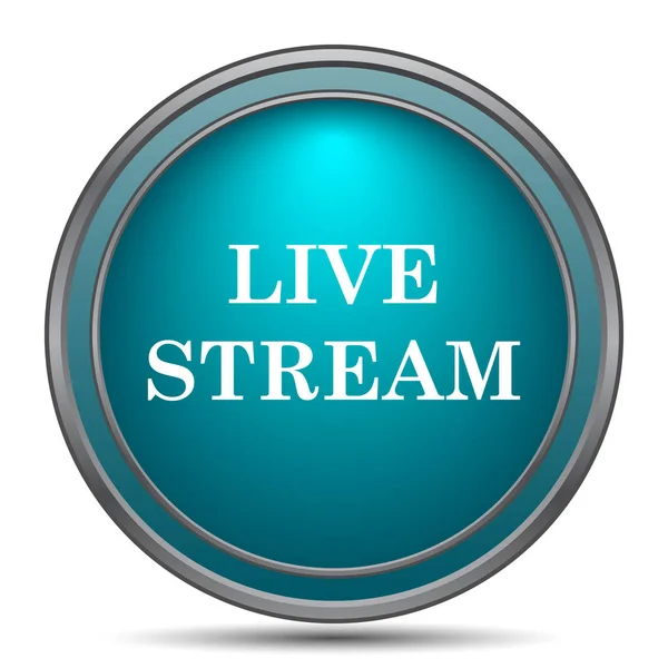 Live Stream Icon Internet Button White Background — Stock Photo, Image