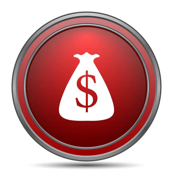 Icono Saco Dólar Botón Internet Sobre Fondo Blanco —  Fotos de Stock