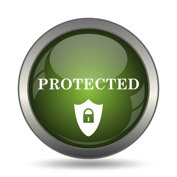 Защищенная Икона Кнопка Интернет Белом Фоне — стоковое фото
