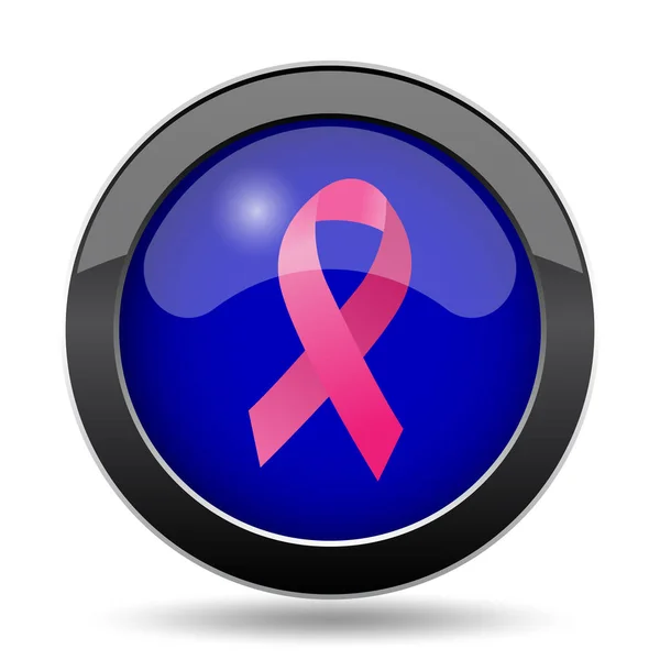 Εικονίδιο Κορδέλα Του Καρκίνου Του Μαστού Κουμπί Internet Άσπρο Φόντο — Φωτογραφία Αρχείου