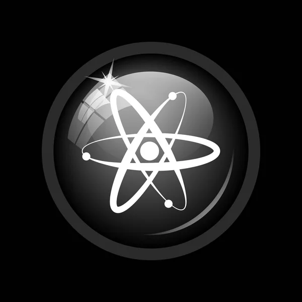 Иконка Атомов Кнопка Интернет Черном Фоне — стоковое фото