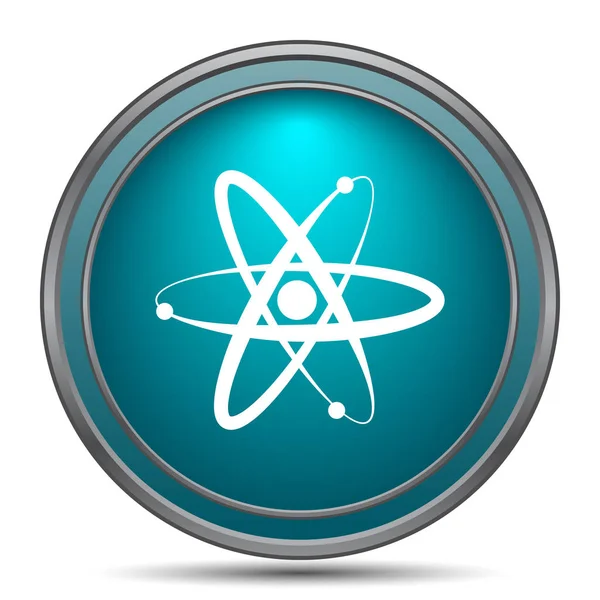 Ikona Atomów Przycisk Internet Białym Tle — Zdjęcie stockowe