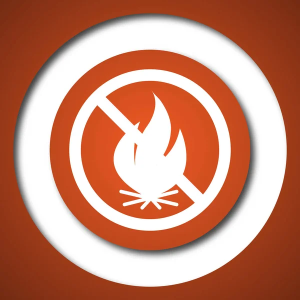 Fire Forbidden Icon Internet Button White Background — Stock Photo, Image