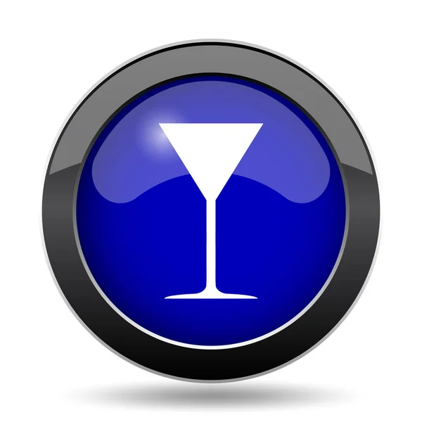 Martini Glas Ikon Internet Knappen Vit Bakgrund — Stockfoto
