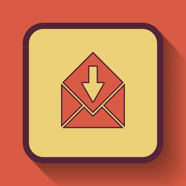 Получить Значок Электронной Почты Цветной Кнопка Веб Сайт Оранжевом Фоне — стоковое фото