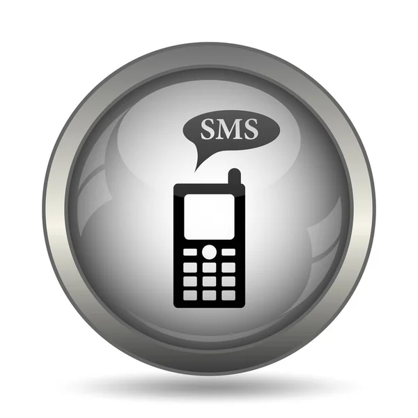 Sms Icon Black Website Button White Background — Stock Photo, Image