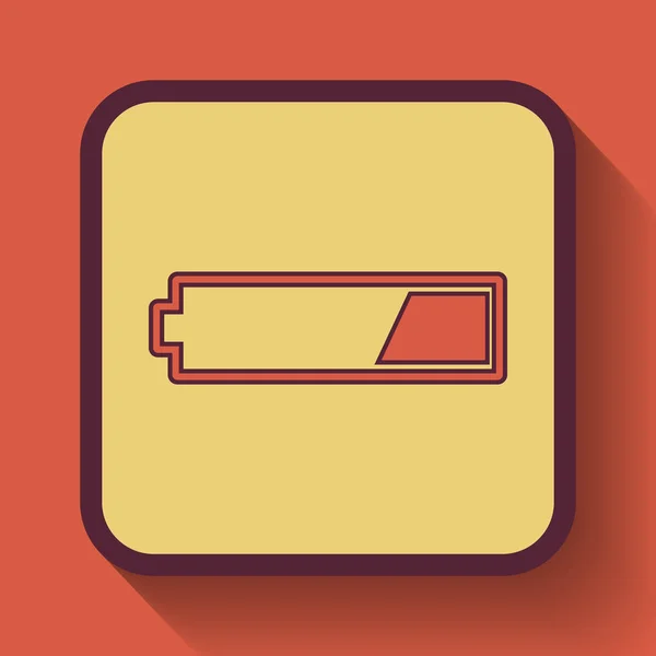 色のオレンジ色の背景のウェブサイトのボタン 番目の の充電済みのバッテリー アイコン — ストック写真