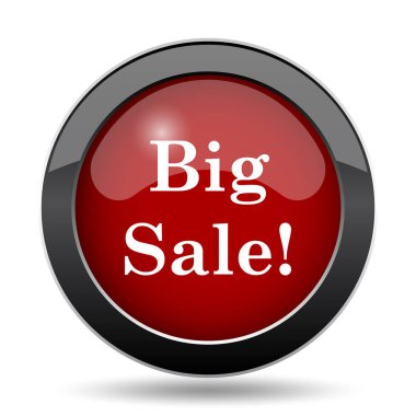 Büyük satış simgesi. Beyaz arka plan üzerinde Internet düğmesi