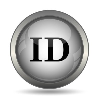 ID simgesi, siyah Web sitesi düğmesi beyaz arka plan üzerinde