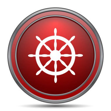 Deniz tekerlek simgesi. Beyaz arka plan üzerinde Internet düğmesi