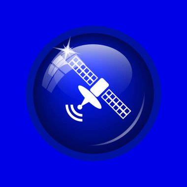 Anten simgesi. Mavi arka plan Internet düğmesini.