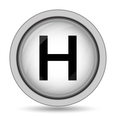 Hastane simgesi. Beyaz arka plan üzerinde Internet düğmesi