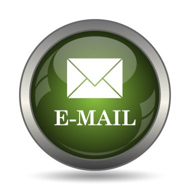 E-posta simgesi. Beyaz arka plan üzerinde Internet düğmesi.